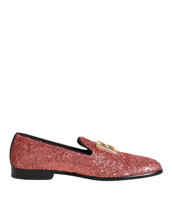 Rosa Pailletten Loafers Formal Kleid Männer Schuhe