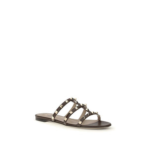 Braune Kalbshaut Bos Taurus Sandalen