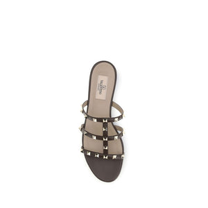 Braune Kalbshaut Bos Taurus Sandalen