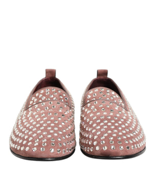 Rosa Wildleder Kristalle Loafers Männer Kleid Schuhe