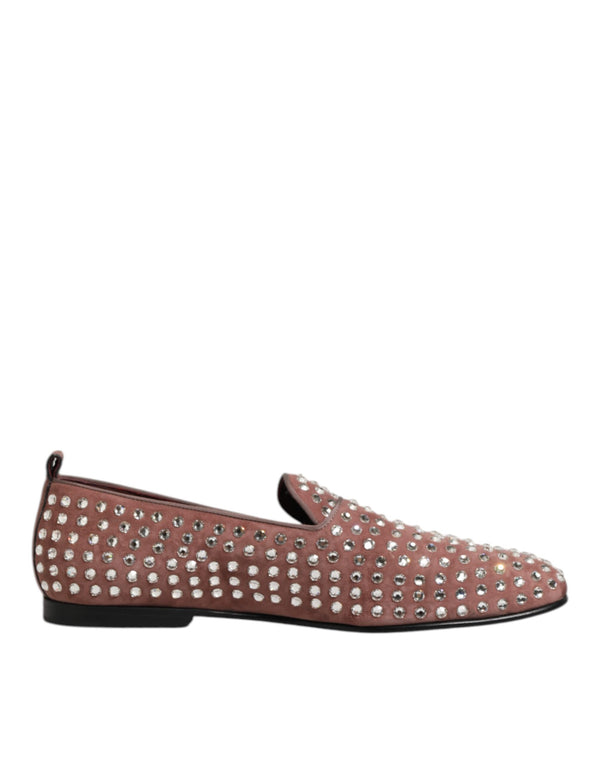 Rosa Wildleder Kristalle Loafers Männer Kleid Schuhe
