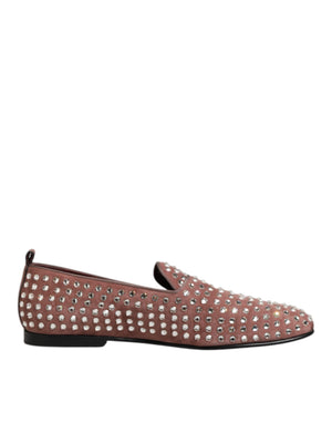 Rosa Wildleder Kristalle Loafers Männer Kleid Schuhe