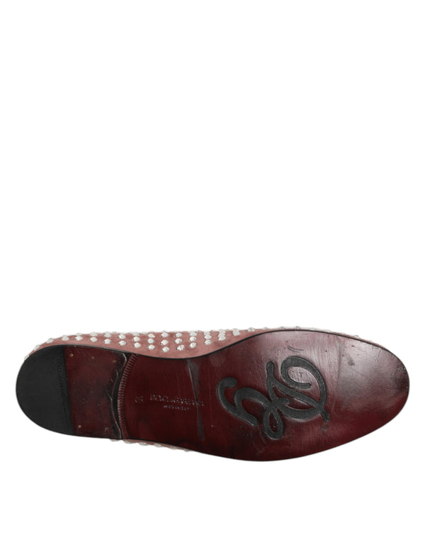 Rosa Wildleder Kristalle Loafers Männer Kleid Schuhe