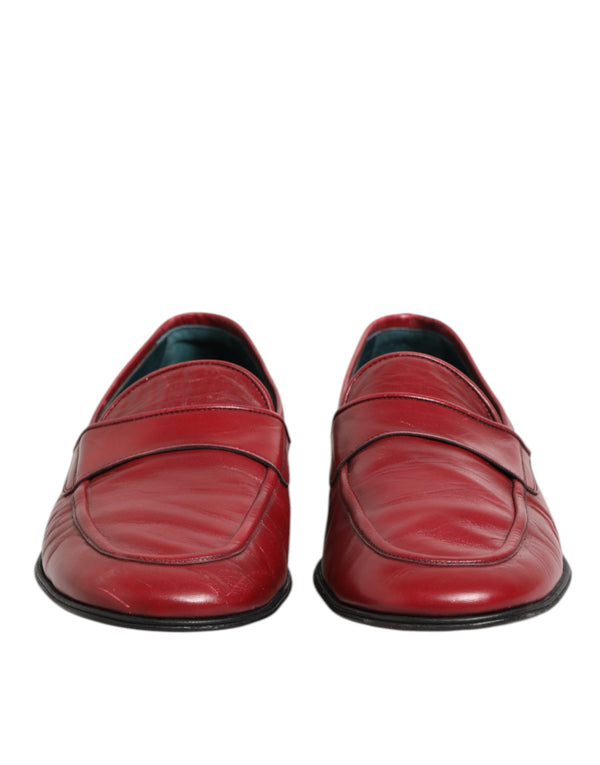 Rote Leder Slip On Kleid Männer Loafers Schuhe