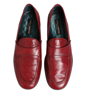 Rote Leder Slip On Kleid Männer Loafers Schuhe
