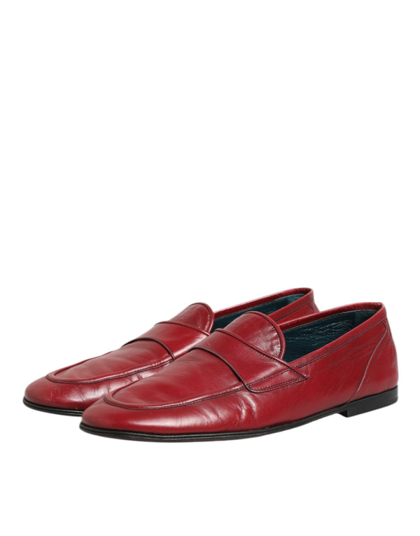 Rote Leder Slip On Kleid Männer Loafers Schuhe