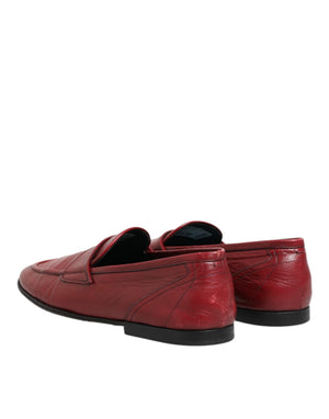 Rote Leder Slip On Kleid Männer Loafers Schuhe