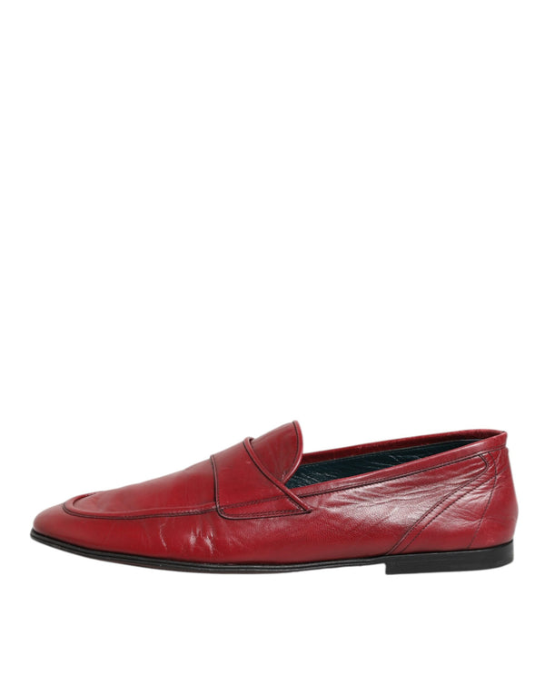 Rote Leder Slip On Kleid Männer Loafers Schuhe