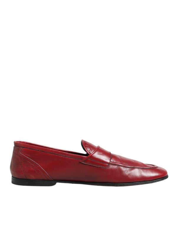 Rote Leder Slip On Kleid Männer Loafers Schuhe