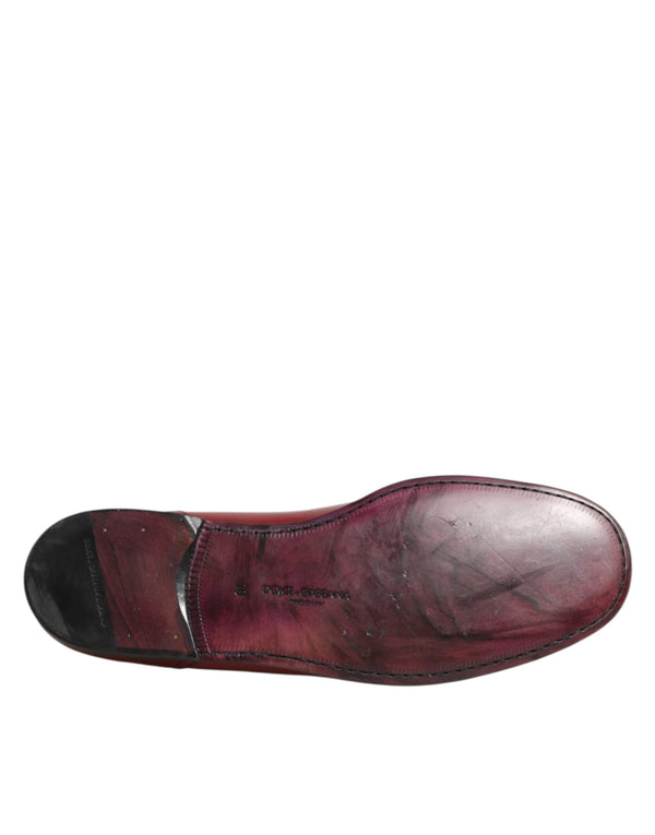 Rote Leder Slip On Kleid Männer Loafers Schuhe