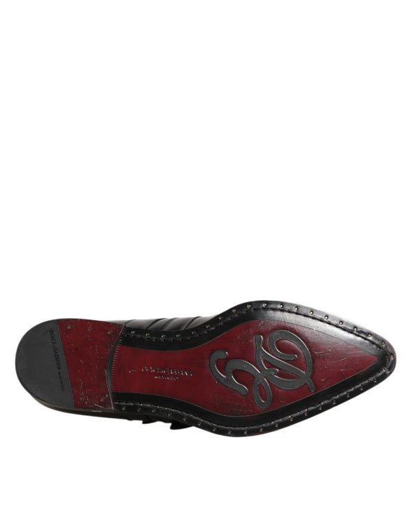 Schwarz Blau Verschönert MONKSTRAP Kleid Schuhe