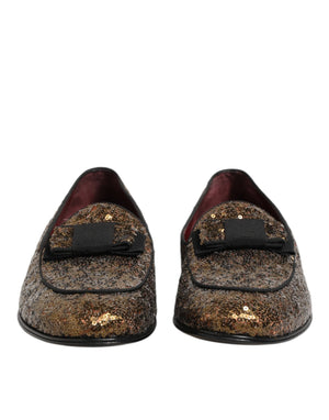 Gold Pailletten Slip On Loafers Männer Kleid Schuhe