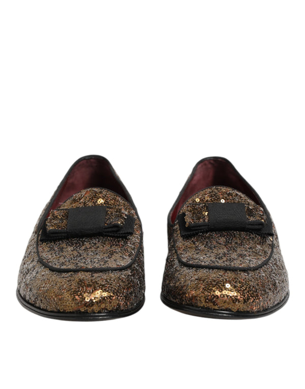 Gold Pailletten Slip On Loafers Männer Kleid Schuhe