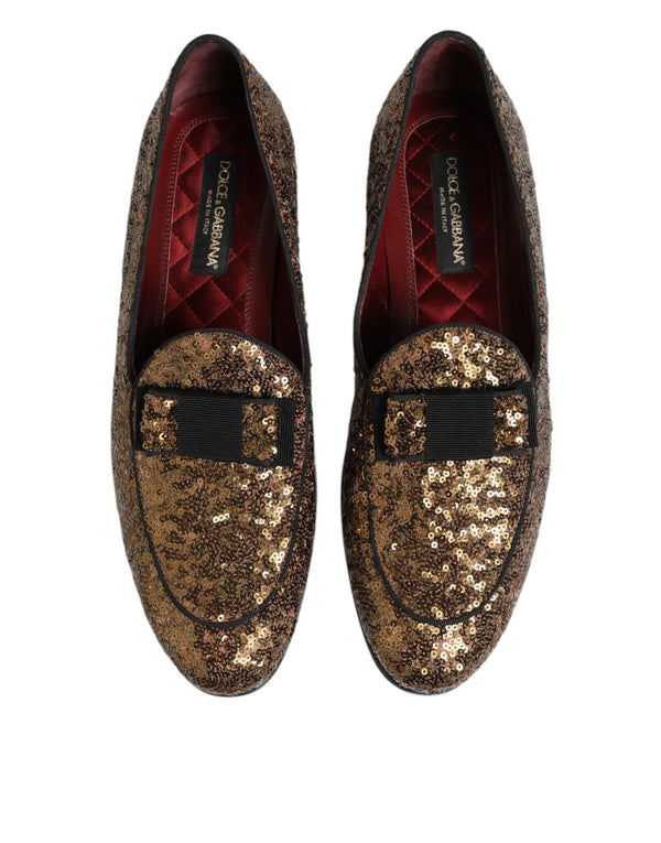 Gold Pailletten Slip On Loafers Männer Kleid Schuhe