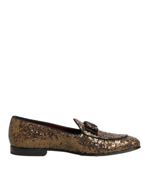 Gold Pailletten Slip On Loafers Männer Kleid Schuhe