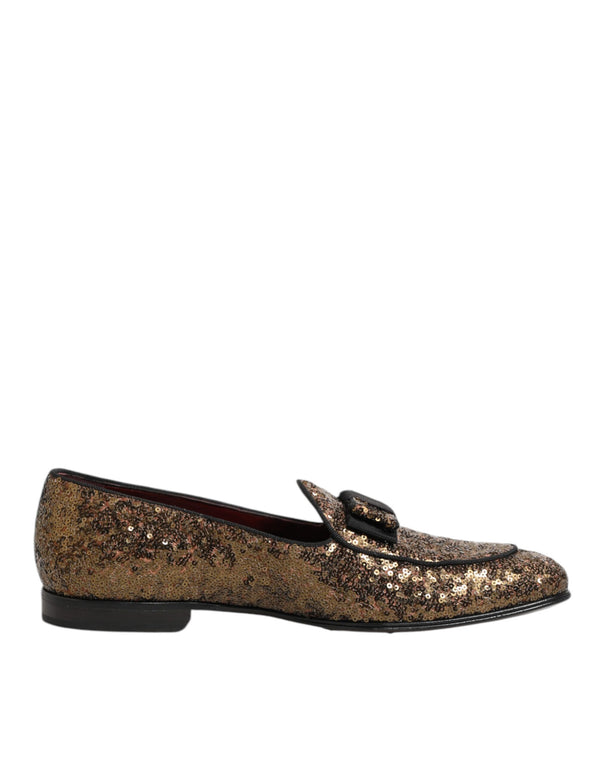 Gold Pailletten Slip On Loafers Männer Kleid Schuhe