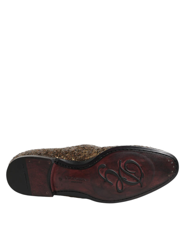 Gold Pailletten Slip On Loafers Männer Kleid Schuhe