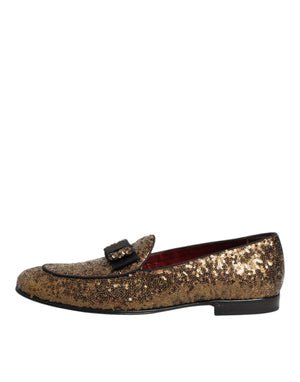 Gold Pailletten Slip On Loafers Männer Kleid Schuhe
