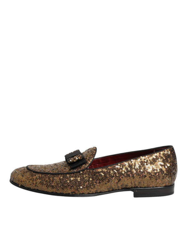 Gold Pailletten Slip On Loafers Männer Kleid Schuhe