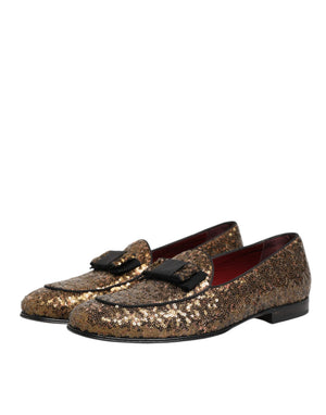 Gold Pailletten Slip On Loafers Männer Kleid Schuhe