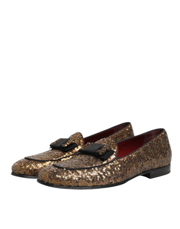 Gold Pailletten Slip On Loafers Männer Kleid Schuhe