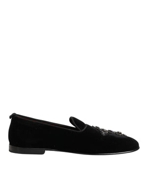 Schwarzes Kreuz verschönert Slip On Loafers Kleid Schuhe