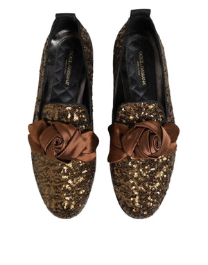 Gold Pailletten Slip On Loafers Männer Kleid Schuhe