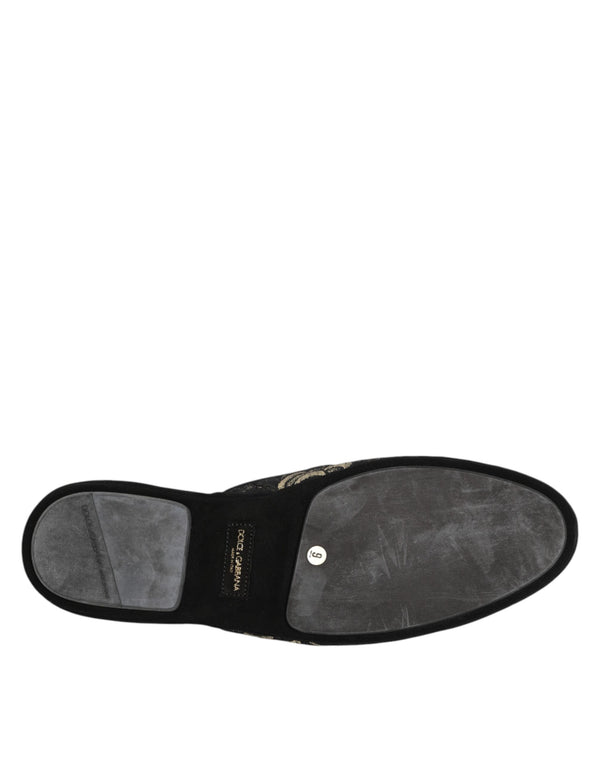 Schwarz Floral Jacquard Pantoffeln Schuhe