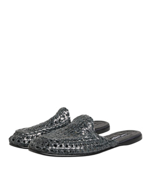 Blau gewebt Pantoletten MULES Herren Sandalen Schuhe