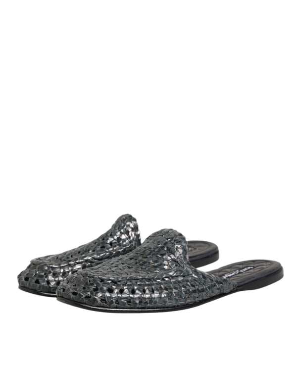 Blau gewebt Pantoletten MULES Herren Sandalen Schuhe