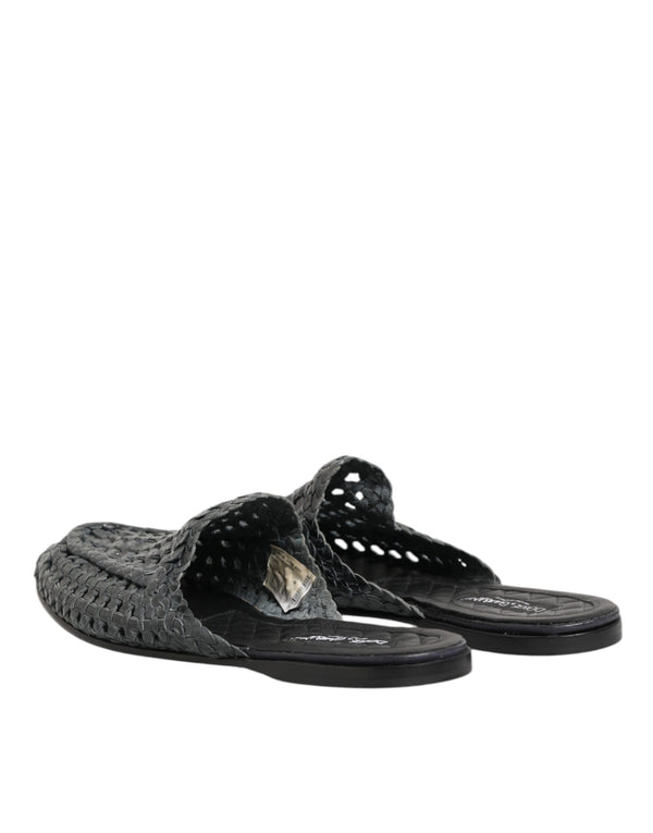 Blau gewebt Pantoletten MULES Herren Sandalen Schuhe