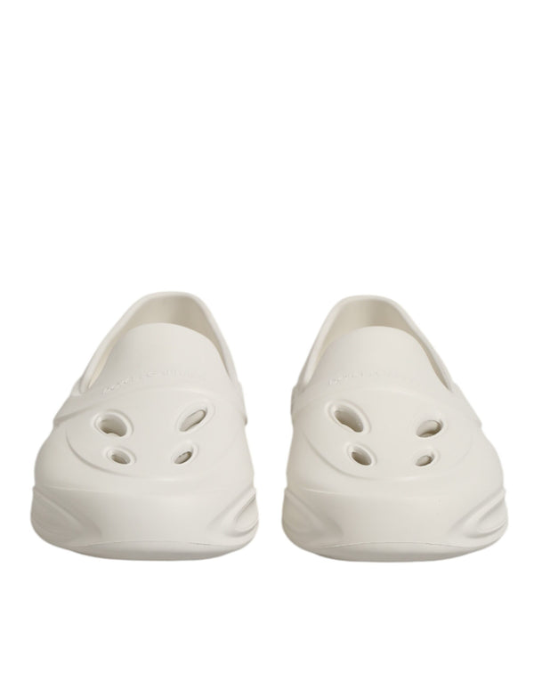 Weiße Gummirutschen Low Top Sneakers Schuhe