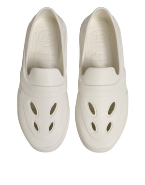 Weiße Gummirutschen Low Top Sneakers Schuhe