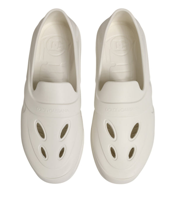 Weiße Gummirutschen Low Top Sneakers Schuhe