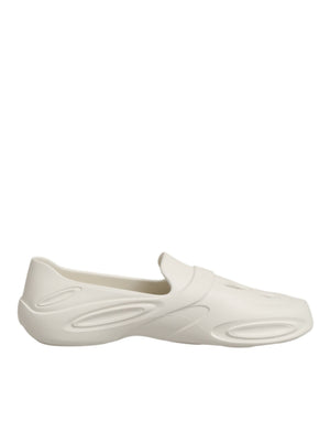 Weiße Gummirutschen Low Top Sneakers Schuhe