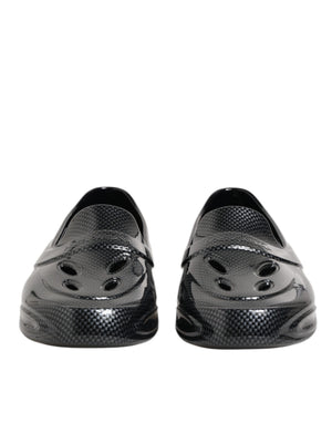 Schwarzer Gummi Rutschen Low Top Sneakers Schuhe