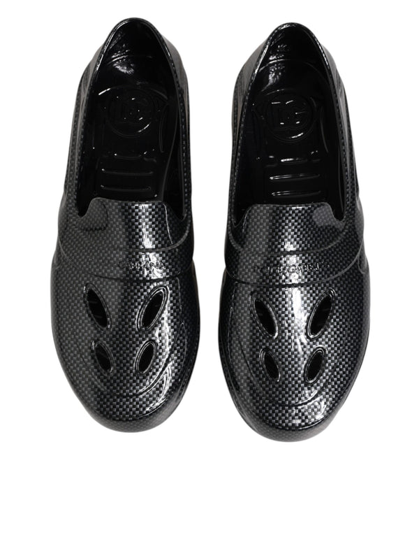 Schwarzer Gummi Rutschen Low Top Sneakers Schuhe