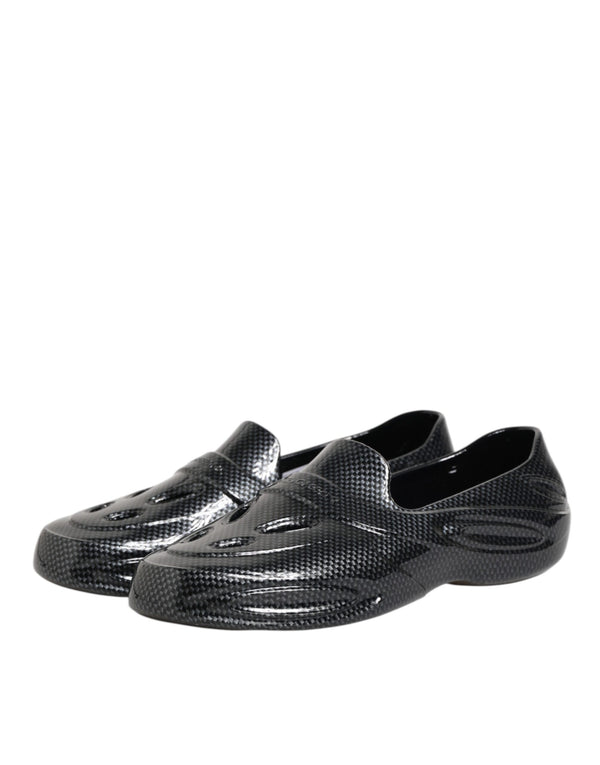 Schwarzer Gummi Rutschen Low Top Sneakers Schuhe