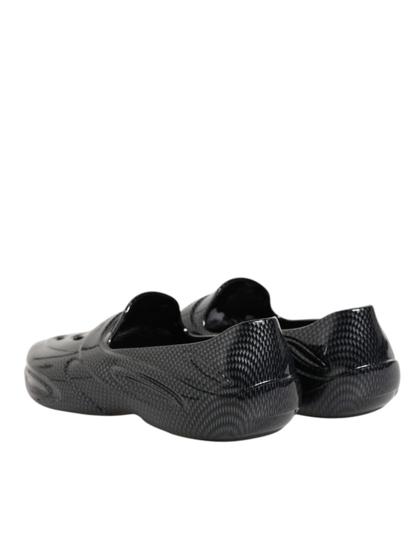 Schwarzer Gummi Rutschen Low Top Sneakers Schuhe