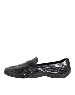 Schwarzer Gummi Rutschen Low Top Sneakers Schuhe