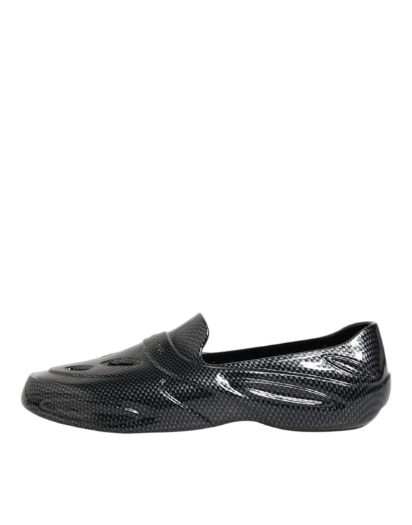 Schwarzer Gummi Rutschen Low Top Sneakers Schuhe
