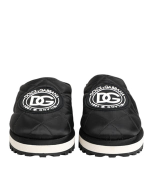 Schwarz Nylon Low Top Slip On Sneaker Schuhe