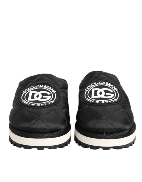 Schwarz Nylon Low Top Slip On Sneaker Schuhe
