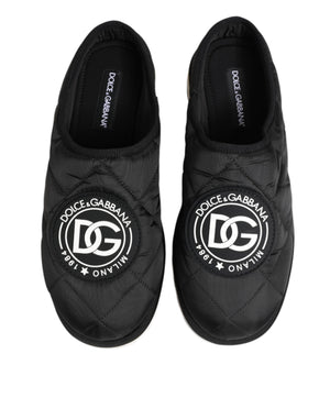 Schwarz Nylon Low Top Slip On Sneaker Schuhe