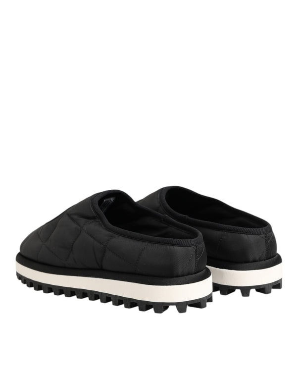 Schwarz Nylon Low Top Slip On Sneaker Schuhe