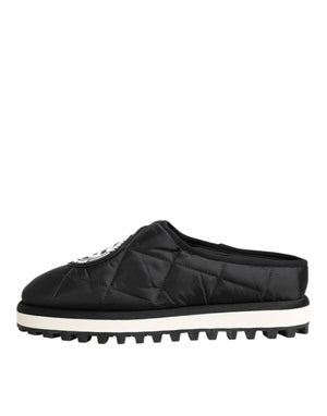 Schwarz Nylon Low Top Slip On Sneaker Schuhe