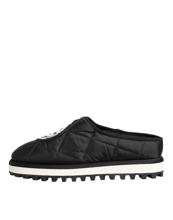 Schwarz Nylon Low Top Slip On Sneaker Schuhe