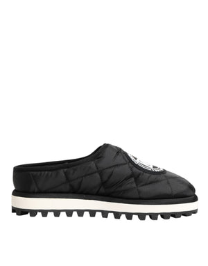 Schwarz Nylon Low Top Slip On Sneaker Schuhe