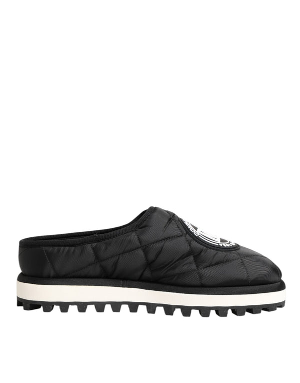 Schwarz Nylon Low Top Slip On Sneaker Schuhe