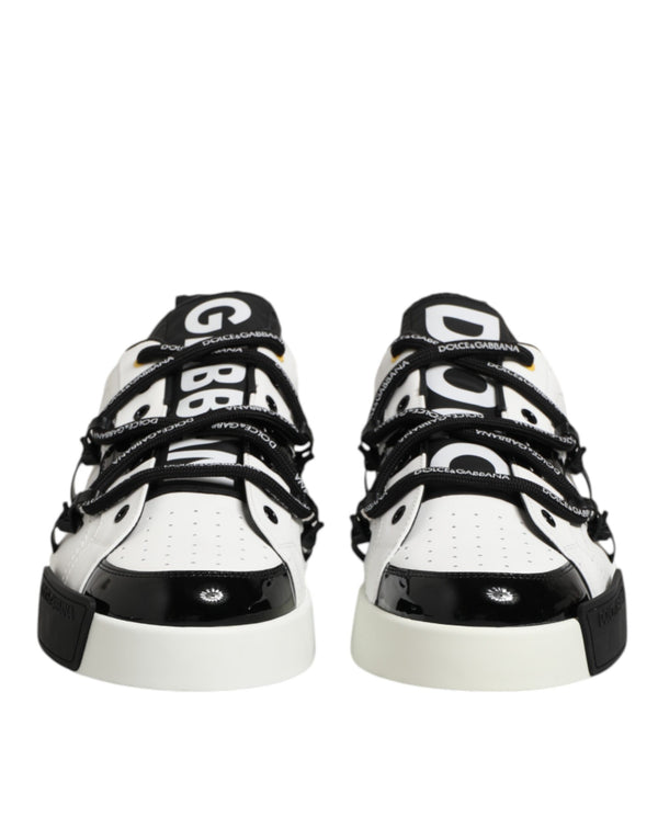 Weiß Leder Logo Portofino Turnschuhe Schuhe